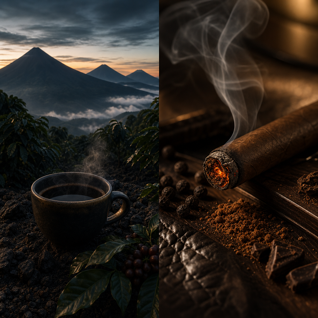 瓜地馬拉安提瓜咖啡：三座火山環抱的煙燻可可，搭配 Partagás Serie E No.2 的濃郁骨架
