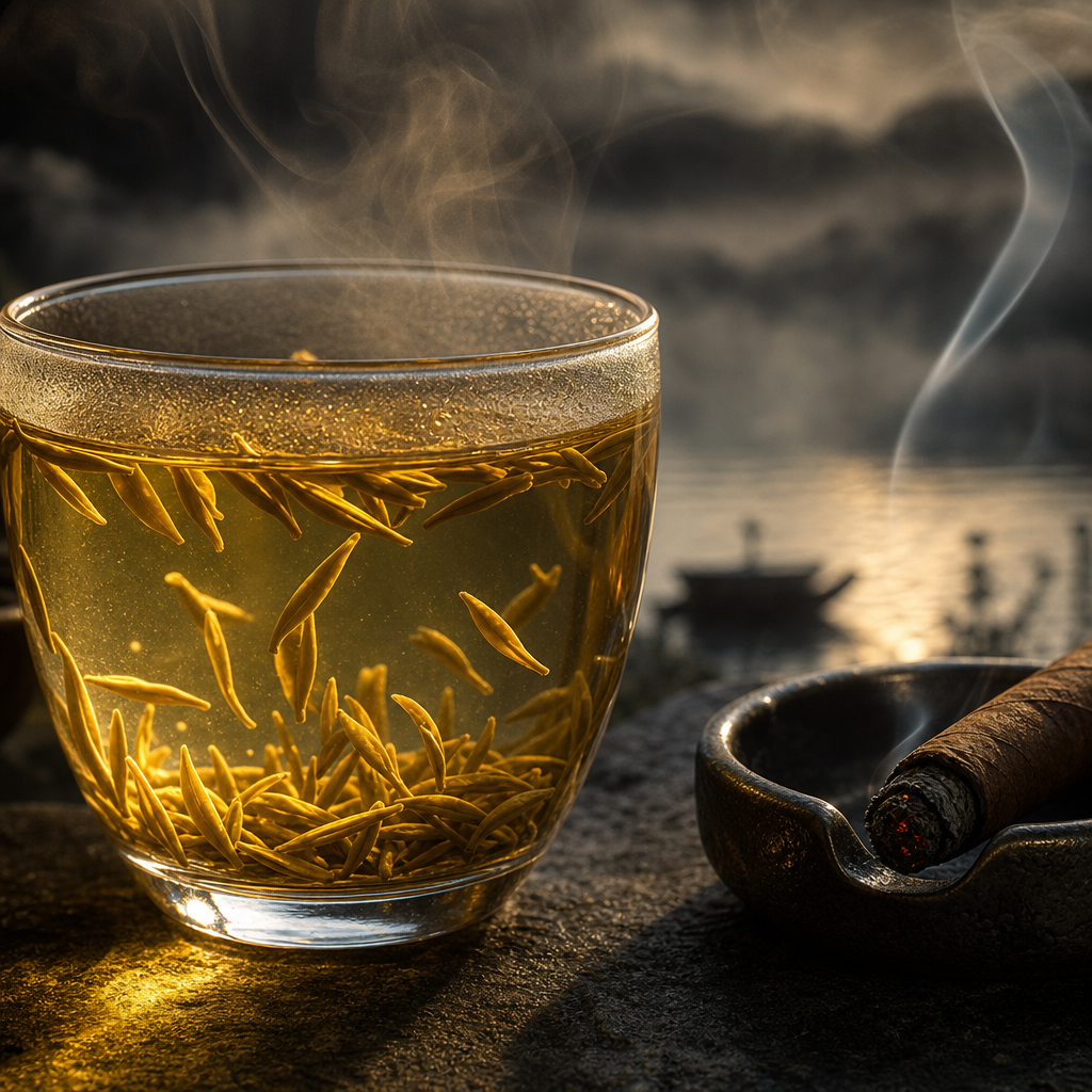 君山銀針黃茶悶黃工藝：六大茶類最稀有的一味，搭配 San Cristóbal El Príncipe 的小品精緻