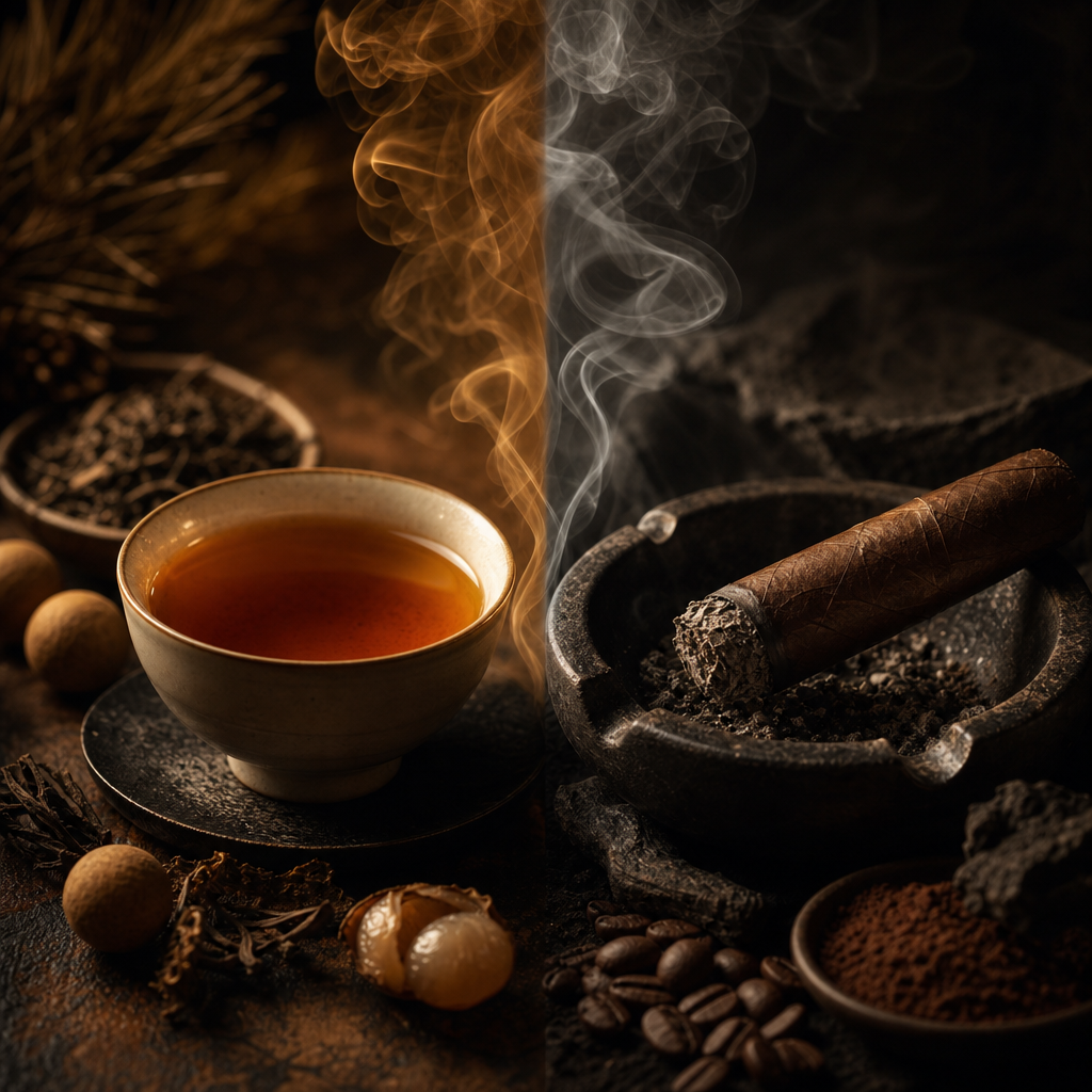 正山小種松煙香：世界紅茶鼻祖的煙燻工藝，搭配 Bolívar Royal Corona 的煙土對話