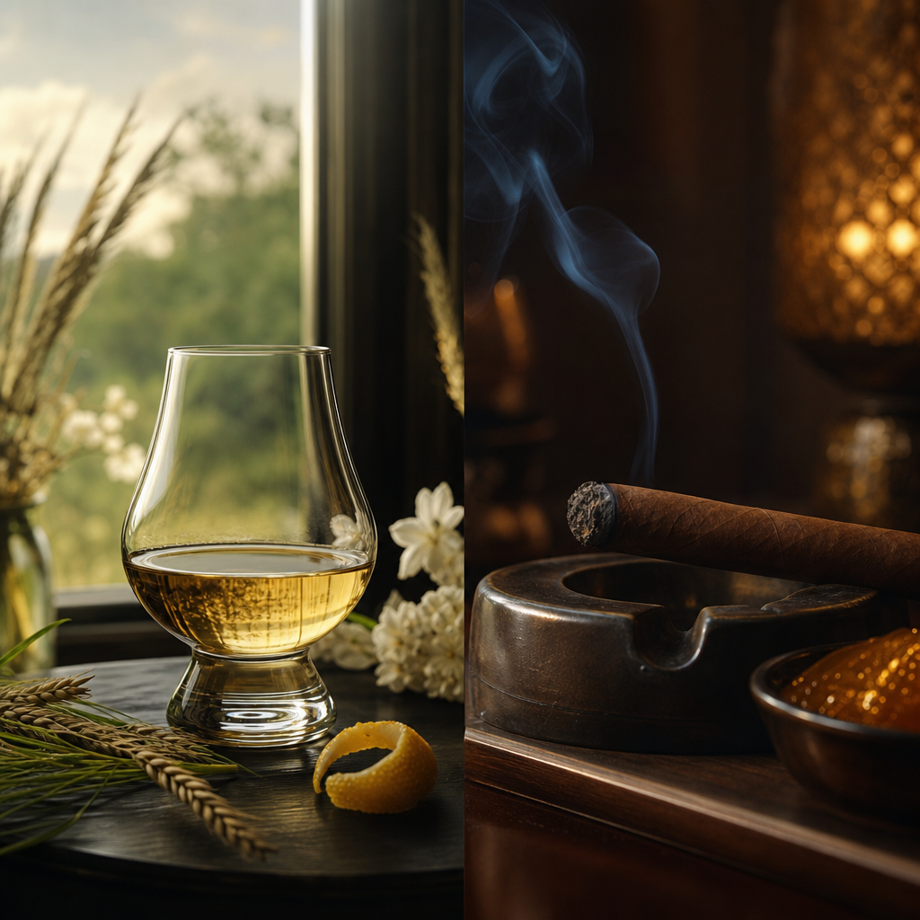 低地威士忌三次蒸餾的輕盈：青草與柑橘的午後，搭配 Quai d'Orsay No.54 的法式清雅