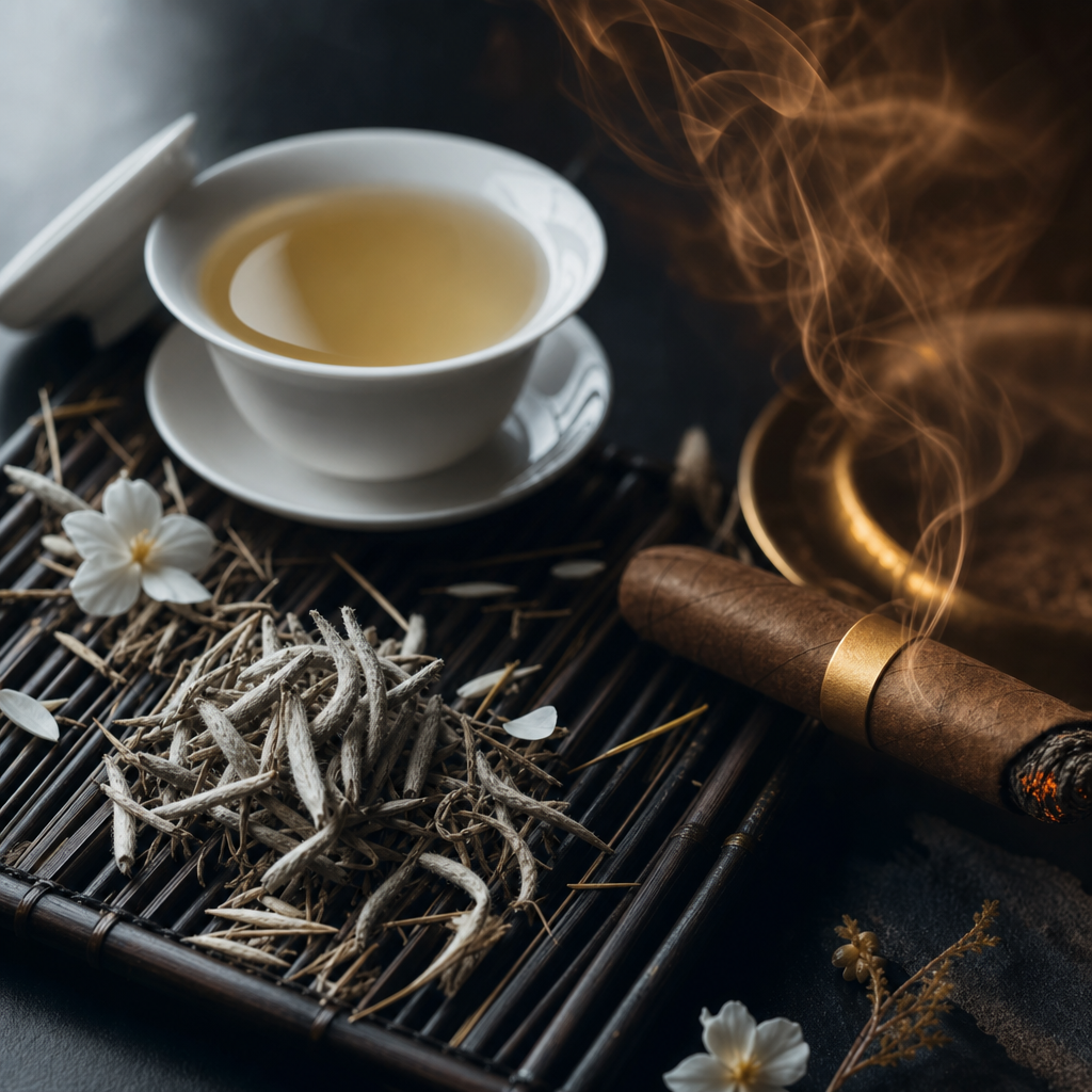 白毫銀針日光萎凋：白茶毫香與豪放的極簡工藝，搭配 Hoyo de Monterrey Le Hoyo de San Juan