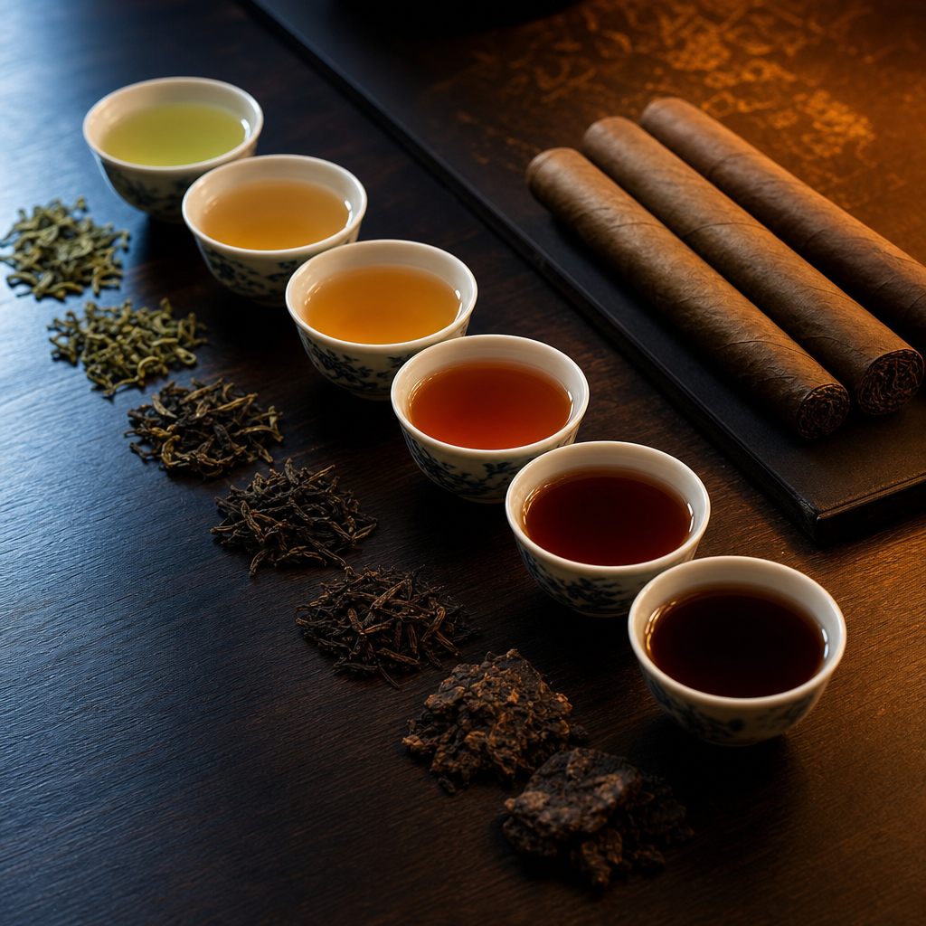 六大茶類完整指南：發酵度光譜從綠茶到普洱，與雪茄搭配的風味總覽