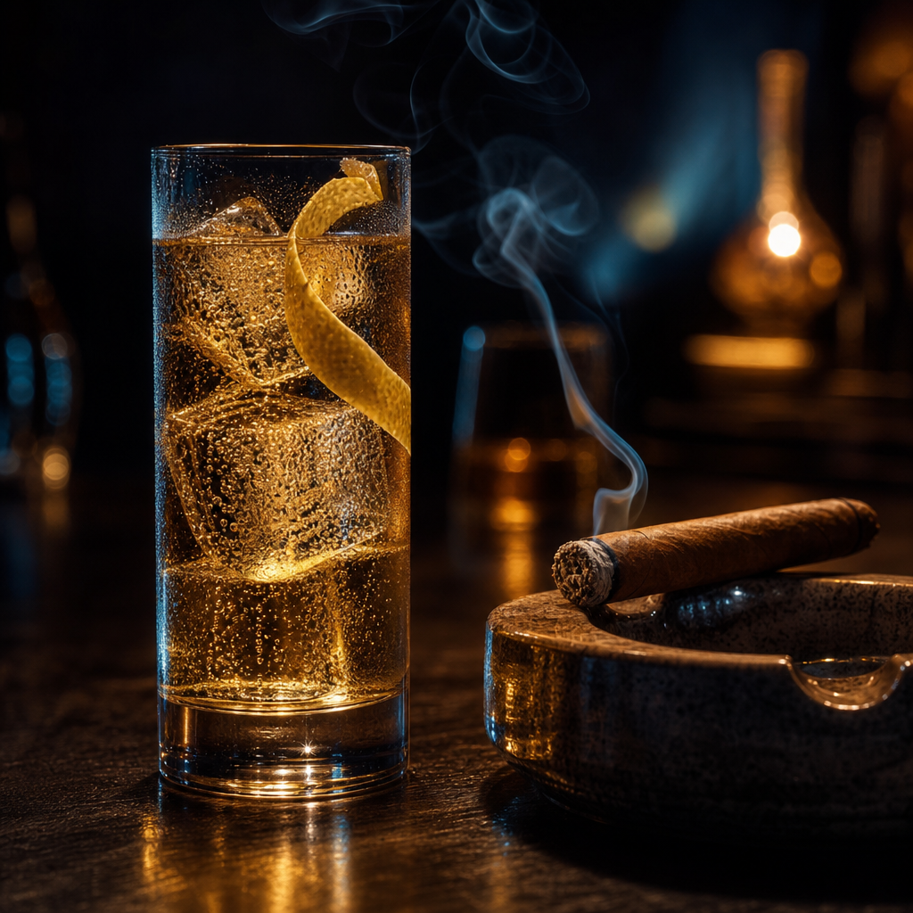 Highball 威士忌蘇打的清爽公式：氣泡與麥芽的夏夜，搭配 Por Larrañaga Petit Corona