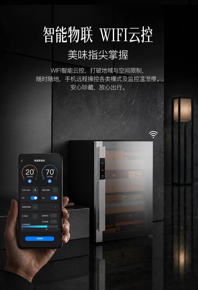 Raching 美晶 DM50「暗物質」耀石黑恆溫恆濕雪茄櫃｜約400–600支｜Capadura 保濕櫃 · 恆溫箱｜W Cigar Shop 雪茄配件 商品詳情 17