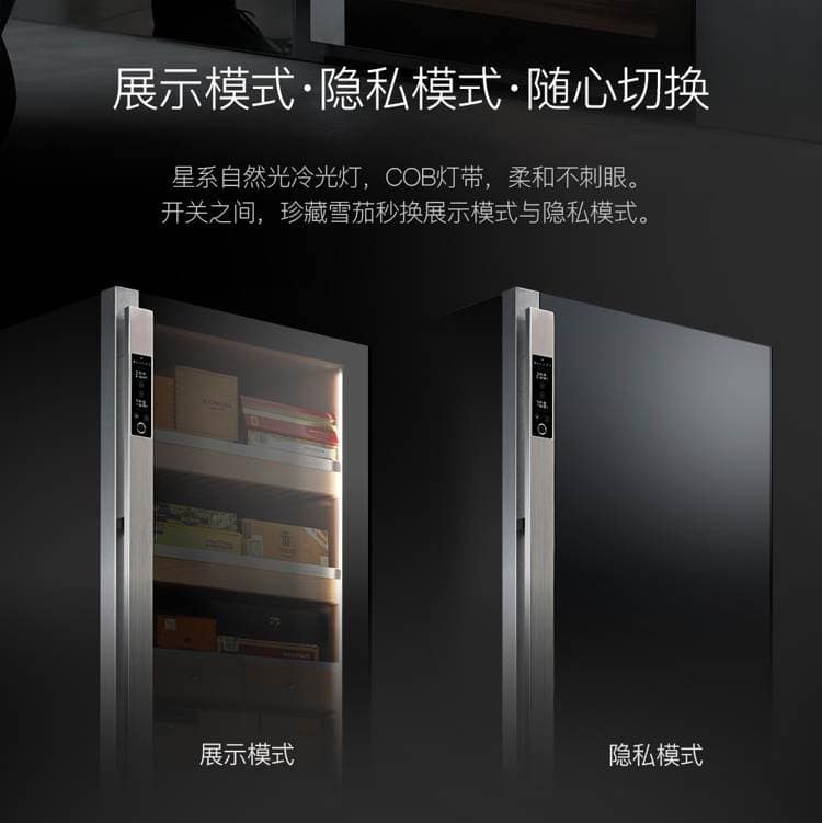 Raching 美晶 DM50「暗物質」耀石黑恆溫恆濕雪茄櫃｜約400–600支｜Capadura 保濕櫃 · 恆溫箱｜W Cigar Shop 雪茄配件 商品詳情 6