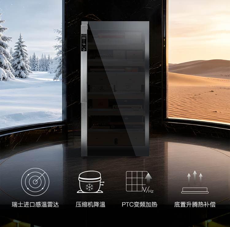 Raching 美晶 DM52「暗物質」耀石黑恆溫恆濕雪茄櫃｜約1,000–1,200支｜Capadura 保濕櫃 · 恆溫箱｜W Cigar Shop 雪茄配件 商品詳情 6