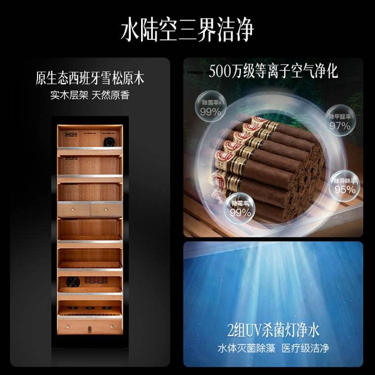 Raching 美晶 DM56「暗物質」耀石黑恆溫恆濕雪茄櫃｜約1,200–1,500支｜Capadura 保濕櫃 · 恆溫箱｜W Cigar Shop 雪茄配件 商品詳情 5