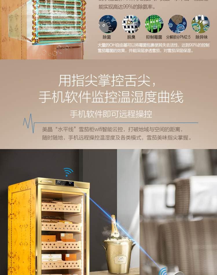Raching 美晶 MON2800A 智慧水平線恆溫恆濕雪茄櫃｜約1200-1500支｜Capadura 保濕櫃 · 恆溫箱｜W Cigar Shop 雪茄配件 商品詳情 23