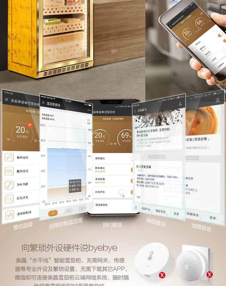 Raching 美晶 MON2800A 智慧水平線恆溫恆濕雪茄櫃｜約1200-1500支｜Capadura 保濕櫃 · 恆溫箱｜W Cigar Shop 雪茄配件 商品詳情 24
