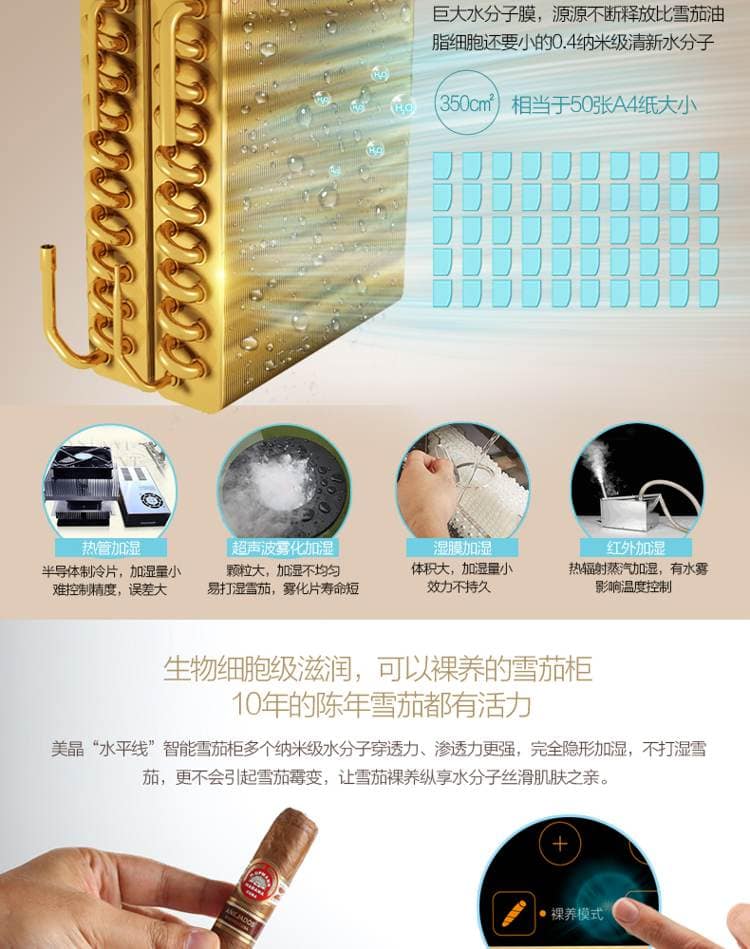 Raching 美晶 MON2800A 智慧水平線恆溫恆濕雪茄櫃｜約1200-1500支｜Capadura 保濕櫃 · 恆溫箱｜W Cigar Shop 雪茄配件 商品詳情 13