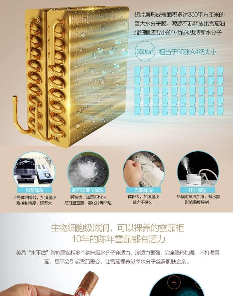 Raching 美晶 MON3800A 智慧水平線恆溫恆濕雪茄櫃｜約1500-1800支｜Capadura 保濕櫃 · 恆溫箱｜W Cigar Shop 雪茄配件 商品詳情 13
