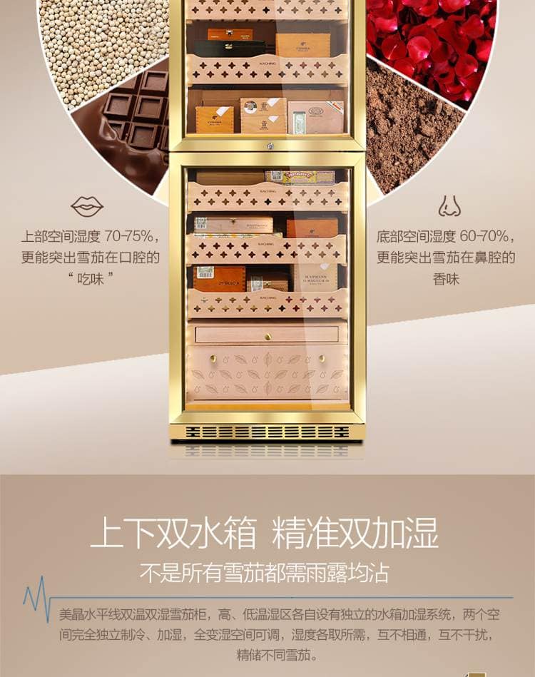 Raching 美晶 MON3800B 智慧水平線雙溫雙濕雪茄櫃｜約1500-1800支｜Capadura 保濕櫃 · 恆溫箱｜W Cigar Shop 雪茄配件 商品詳情 6