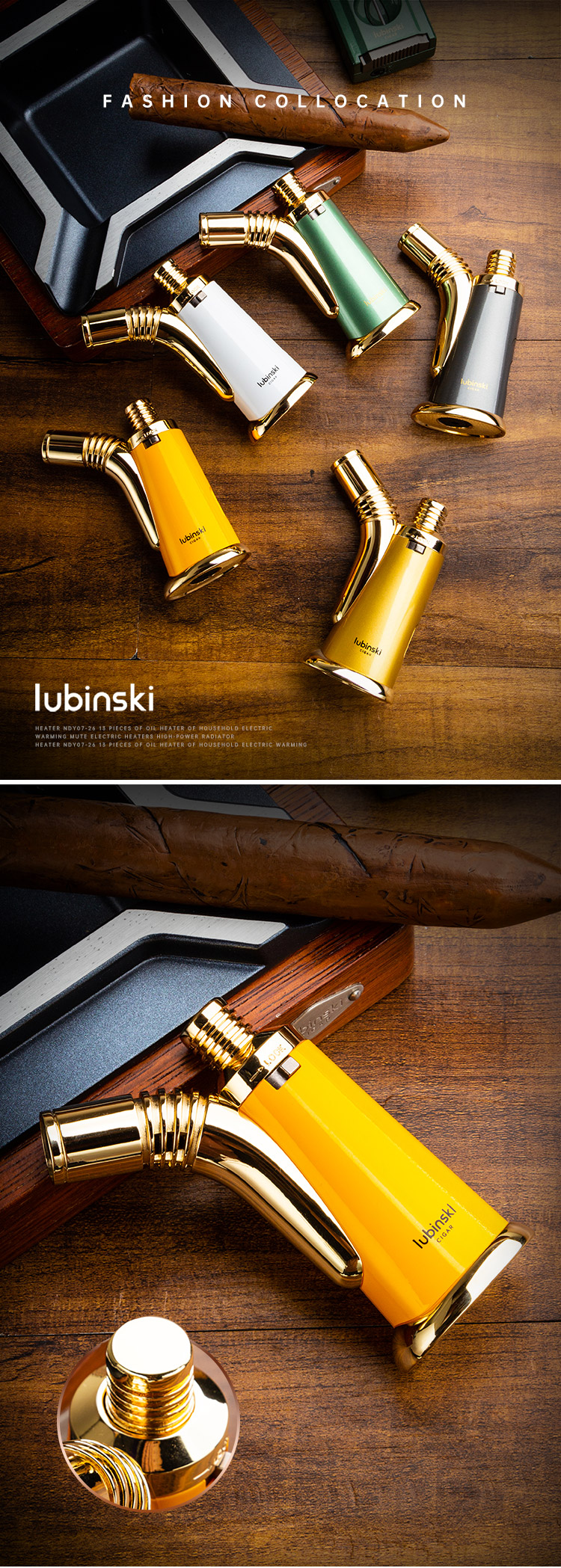 Lubinski 魯賓斯基 時尚金屬台式直衝藍焰打火機 打火機 · 點火｜W Cigar Shop 雪茄配件 商品詳情 1