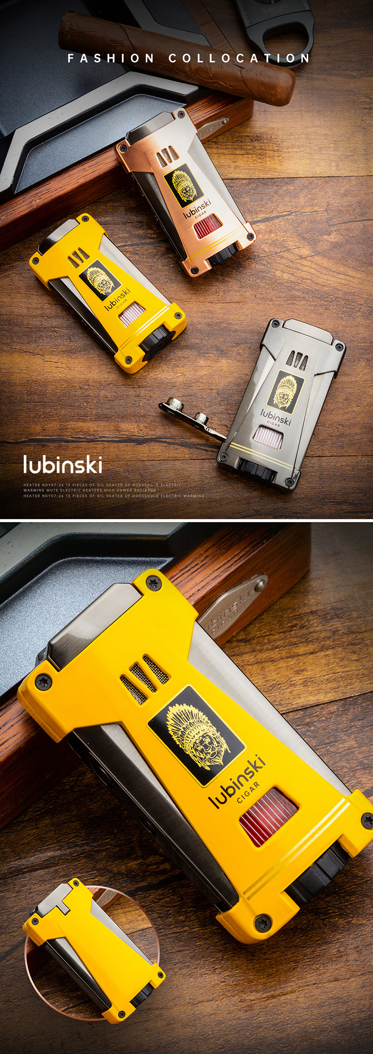 Lubinski 魯賓斯基 多功能便攜三直衝藍焰打火機 打火機 · 點火|W Cigar Shop 雪茄配件 商品詳情 1