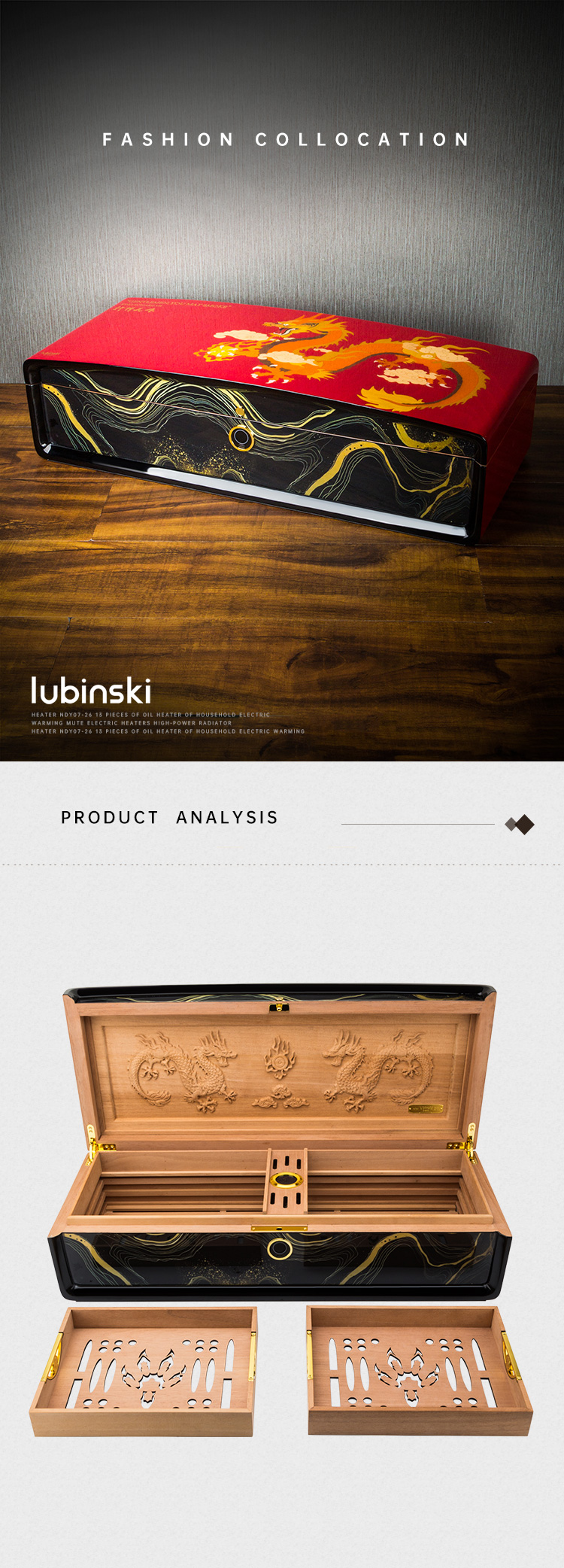 Lubinski 魯賓斯基 龍行天下限量版雪茄保濕盒 保濕櫃 · 恆溫箱|W Cigar Shop 雪茄配件 商品詳情 1