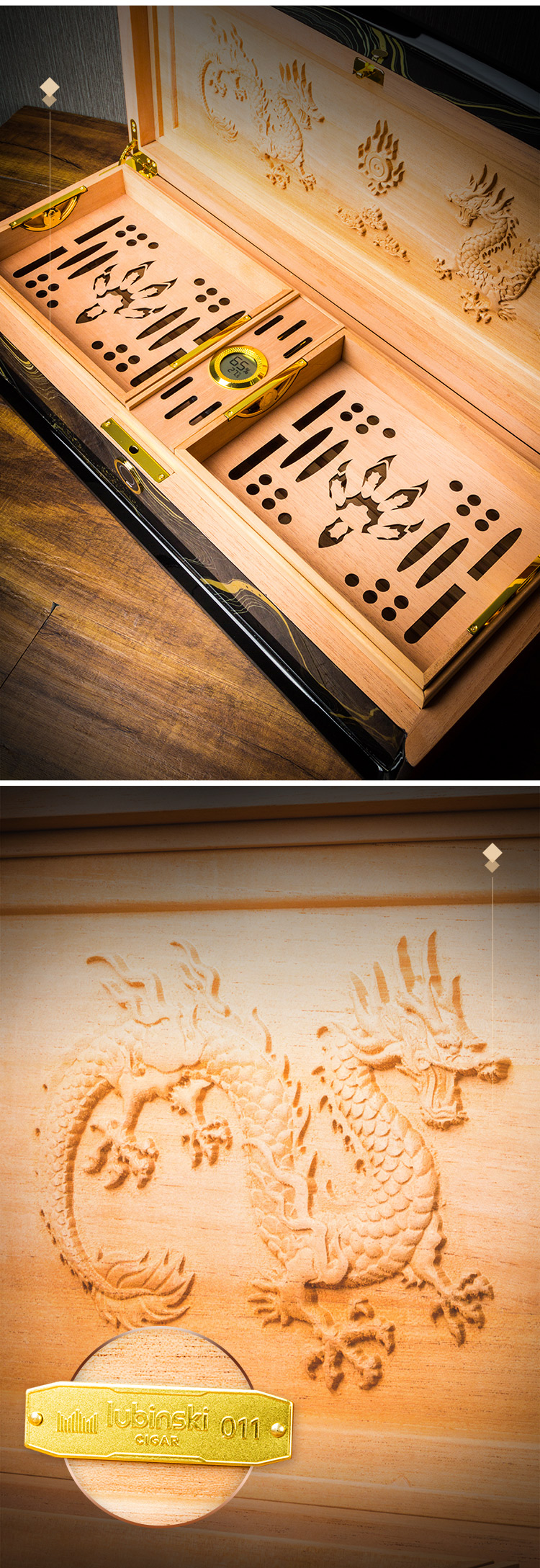 Lubinski 魯賓斯基 龍行天下限量版雪茄保濕盒 保濕櫃 · 恆溫箱|W Cigar Shop 雪茄配件 商品詳情 3