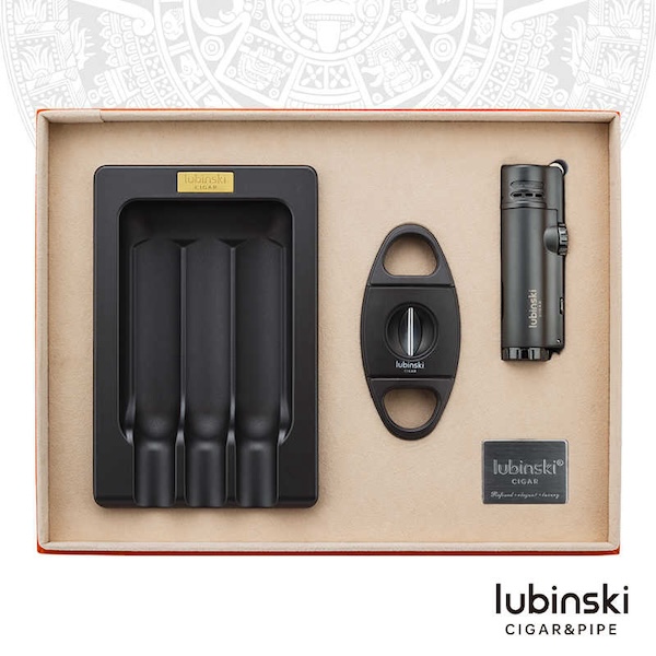 Lubinski 魯賓斯基 合金菸灰缸+打火機+剪刀禮盒 雪茄剪｜W Cigar Shop 雪茄配件 商品詳情 1