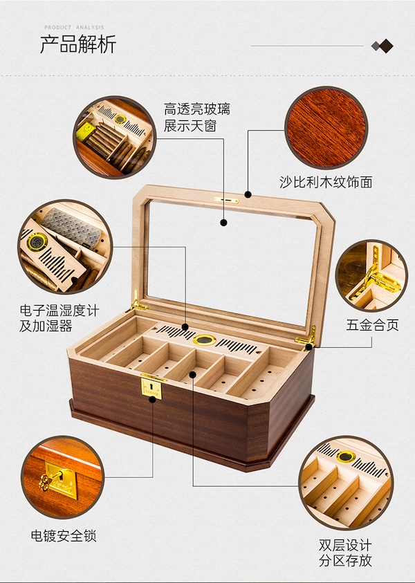 Lubinski 魯賓斯基 實木醇化養醒茄保濕盒 保濕櫃 · 恆溫箱|W Cigar Shop 雪茄配件 商品詳情 8