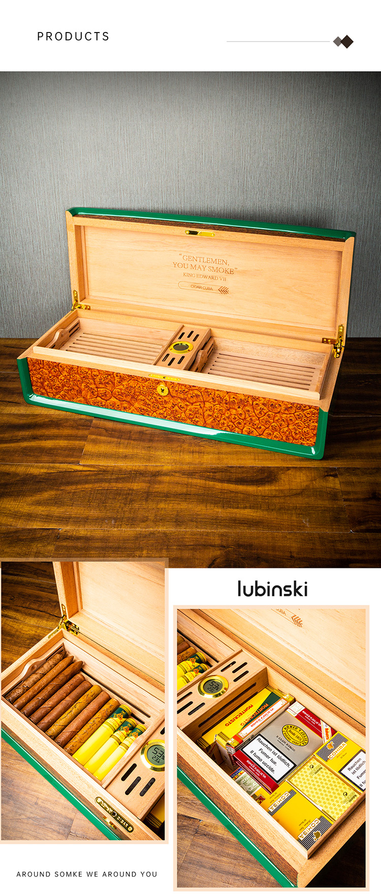 Lubinski 魯賓斯基 雪松木層架保濕盒 保濕櫃 · 恆溫箱|W Cigar Shop 雪茄配件 商品詳情 7