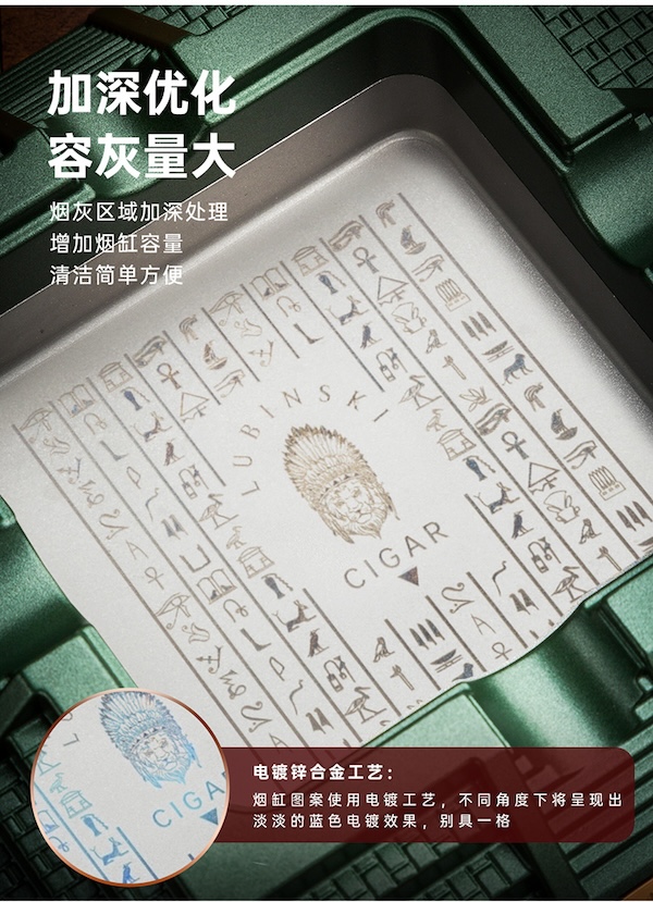 Lubinski 魯賓斯基 時尚金字塔形四槽菸灰缸 菸灰缸｜W Cigar Shop 雪茄配件 商品詳情 9