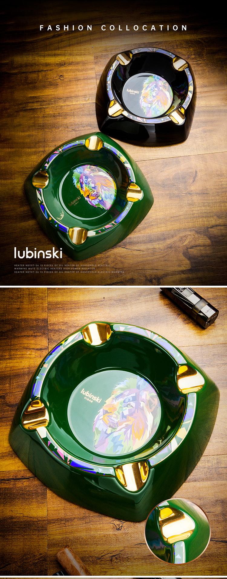 Lubinski 魯賓斯基 高檔陶瓷4槽雪茄菸灰缸 菸灰缸｜W Cigar Shop 雪茄配件 商品詳情 1