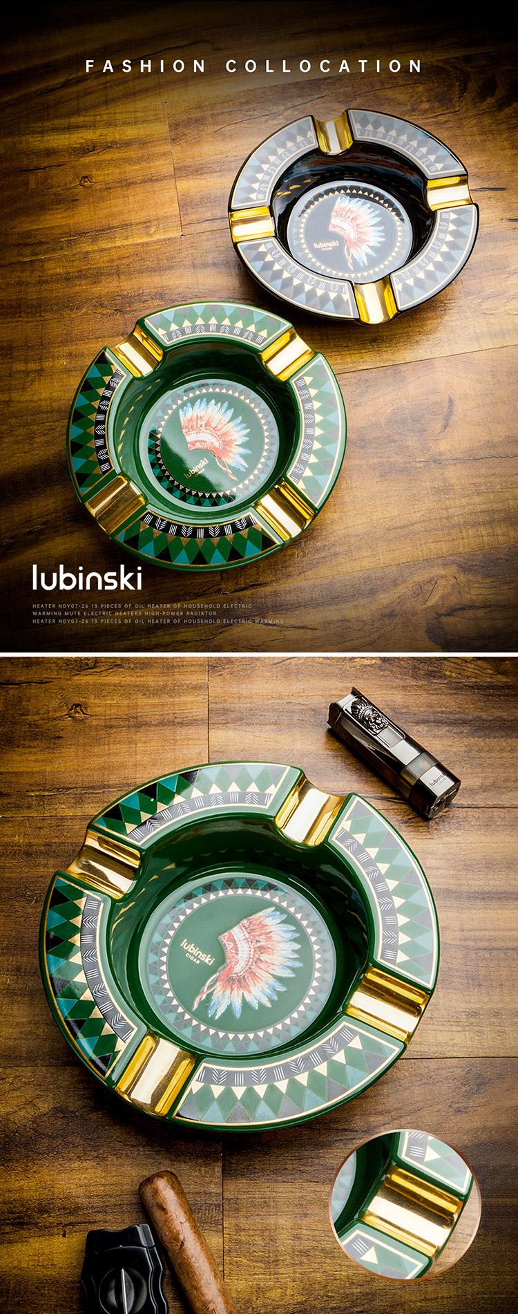 Lubinski 魯賓斯基 陶瓷四槽雪茄菸灰缸 菸灰缸|W Cigar Shop 雪茄配件 商品詳情 1