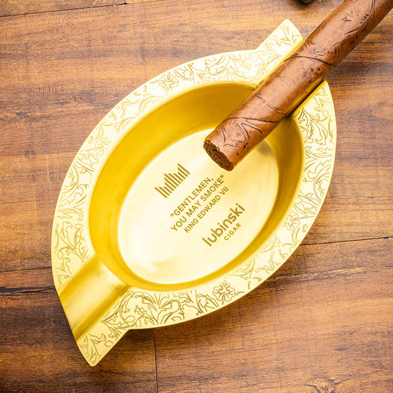 Lubinski 魯賓斯基 復古黃銅雙槽菸灰缸禮盒 菸灰缸|W Cigar Shop 雪茄配件 商品詳情 2
