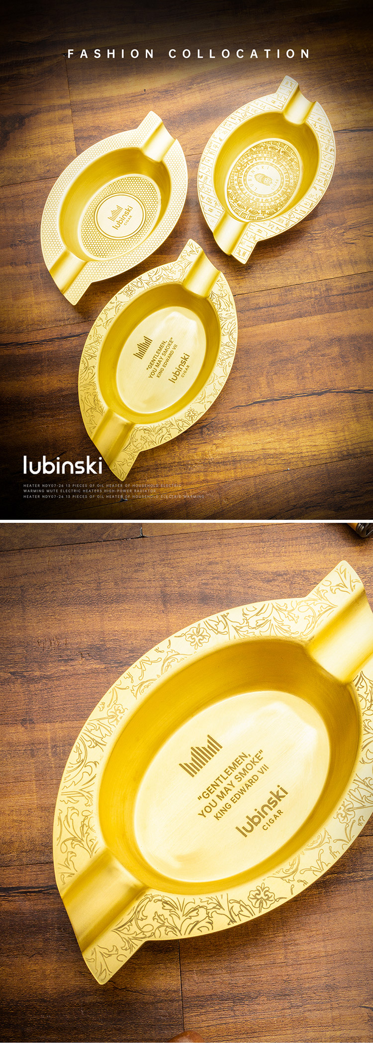 Lubinski 魯賓斯基 復古黃銅雙槽菸灰缸禮盒 菸灰缸|W Cigar Shop 雪茄配件 商品詳情 1