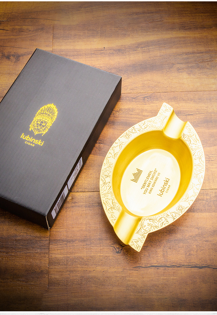 Lubinski 魯賓斯基 復古黃銅雙槽菸灰缸禮盒 菸灰缸|W Cigar Shop 雪茄配件 商品詳情 3