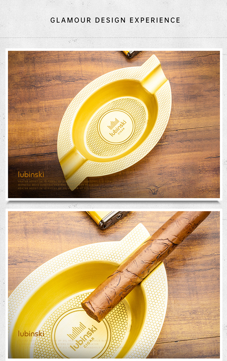 Lubinski 魯賓斯基 復古黃銅雙槽菸灰缸禮盒 菸灰缸|W Cigar Shop 雪茄配件 商品詳情 5