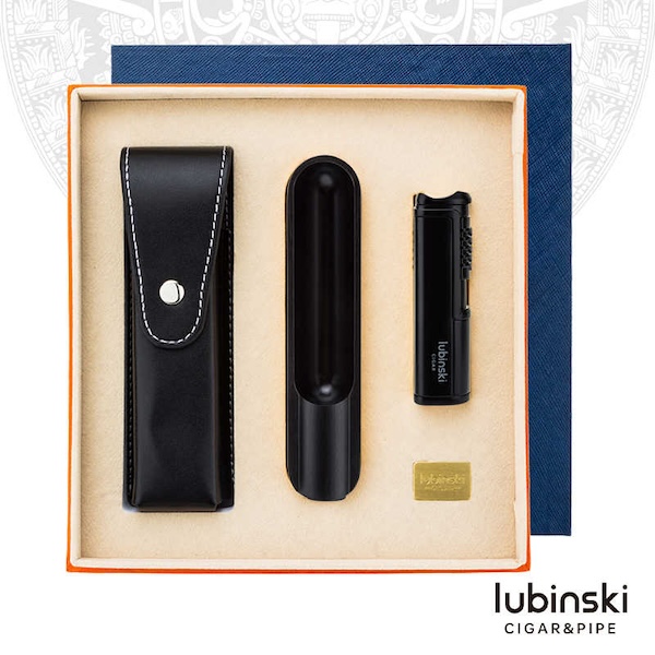 Lubinski 魯賓斯基 便攜雪茄直衝打火機+菸灰缸 2件套裝