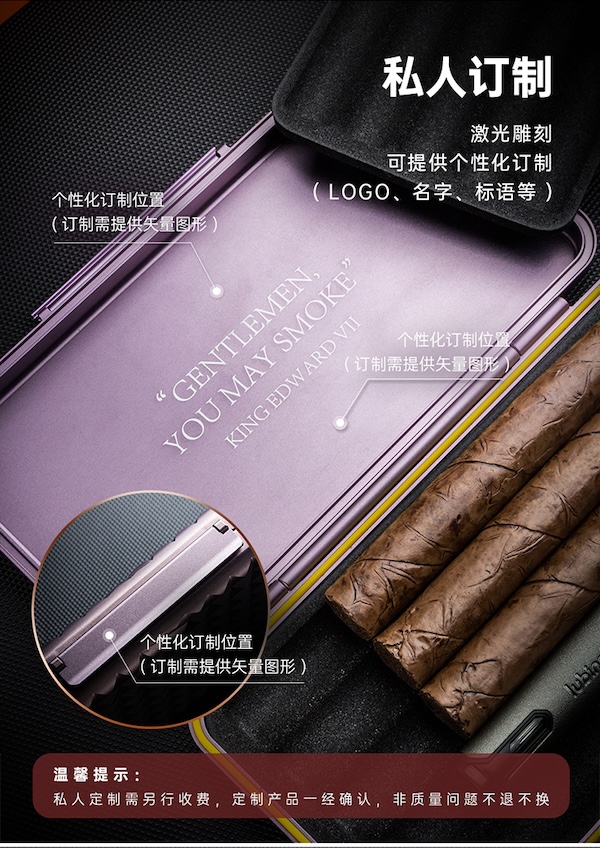Lubinski 魯賓斯基 高檔便攜五支裝密封防水潑雪茄盒 收納 · 旅行盒｜W Cigar Shop 雪茄配件 商品詳情 12