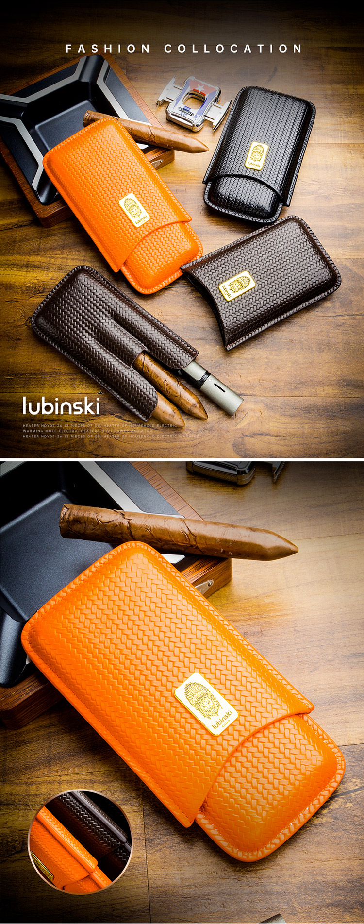 Lubinski 魯賓斯基 雪茄便攜皮套3支2支裝牛皮保濕管 收納 · 旅行盒|W Cigar Shop 雪茄配件 商品詳情 1