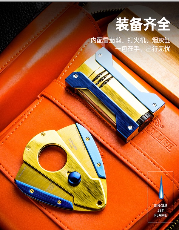 Lubinski 魯賓斯基 蟒蛇紋便攜包5支裝雪茄保濕盒禮品裝 保養 · 濕度｜W Cigar Shop 雪茄配件 商品詳情 8