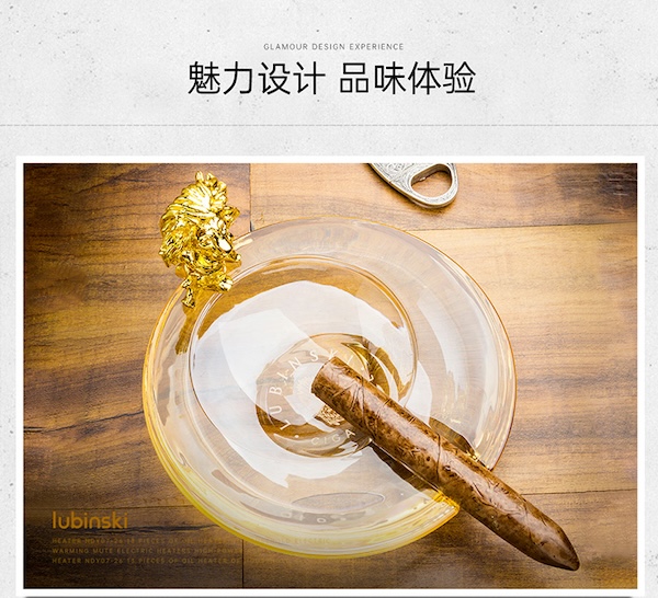 Lubinski 魯賓斯基 水晶玻璃透明單槽菸灰缸 菸灰缸｜W Cigar Shop 雪茄配件 商品詳情 14