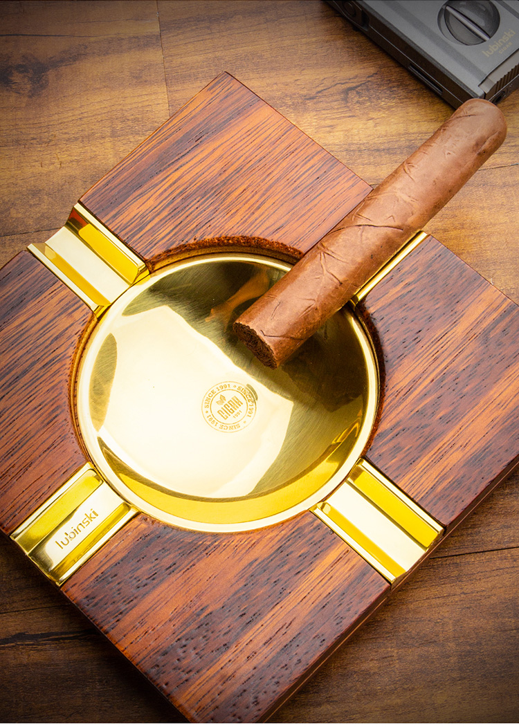 Lubinski 魯賓斯基 高檔雞翅木實木四槽雪茄菸灰缸 菸灰缸｜W Cigar Shop 雪茄配件 商品詳情 3