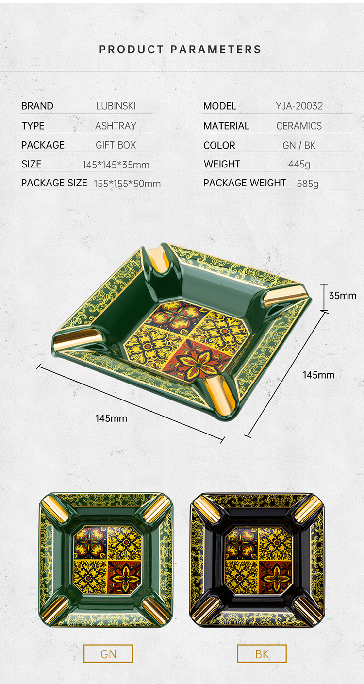 Lubinski 魯賓斯基 高檔時尚陶瓷四槽雪茄菸灰缸 菸灰缸｜W Cigar Shop 雪茄配件 商品詳情 4