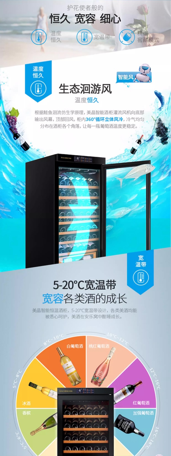 Raching 美晶 W150A-MC 智慧 WIFI 紅酒櫃 紅酒櫃｜W Cigar Shop 雪茄配件 商品詳情 10
