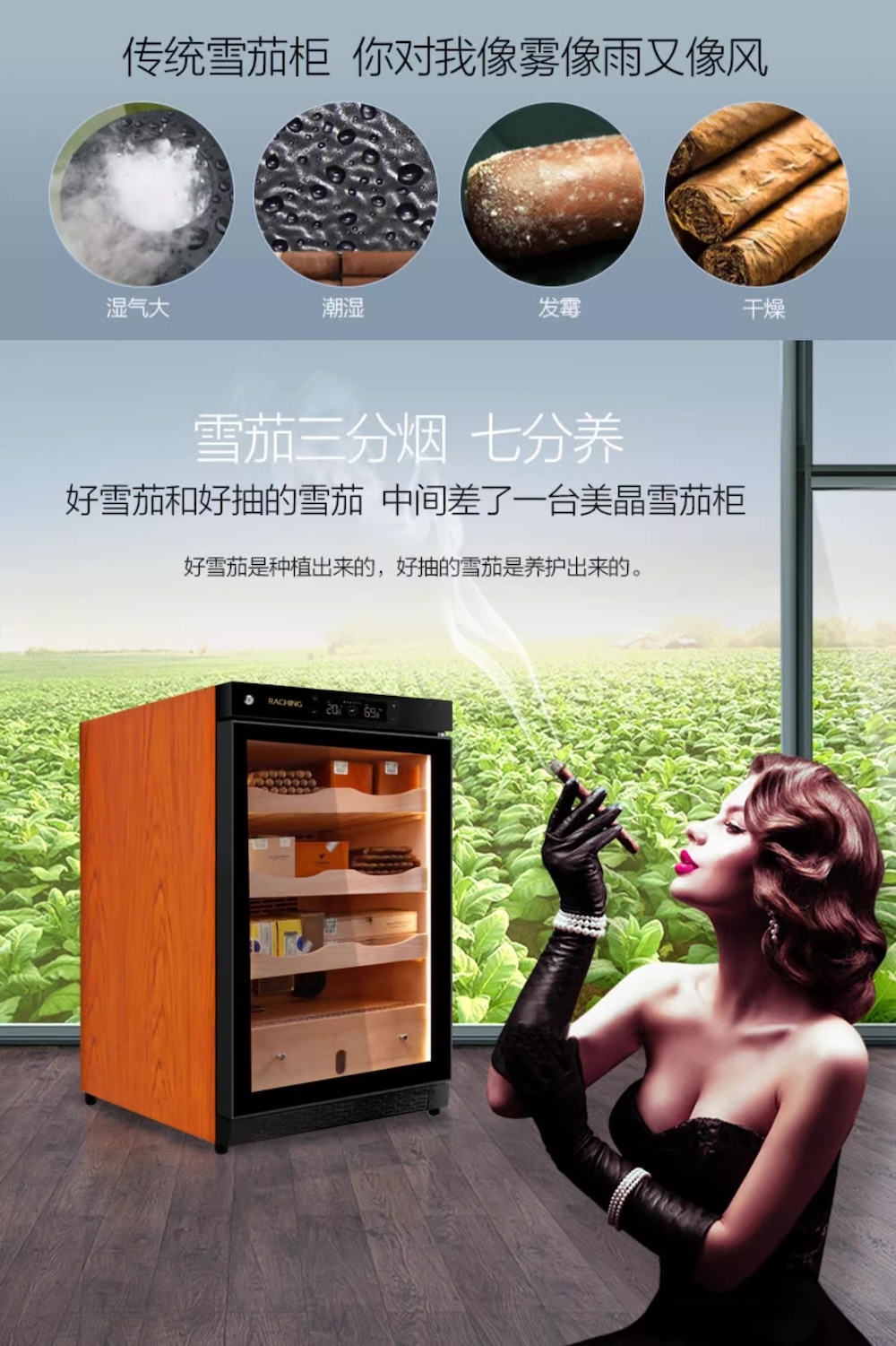 Raching 美晶 C150A 恆溫恆濕雪松木雪茄櫃 保濕櫃 · 恆溫箱|W Cigar Shop 雪茄配件 商品詳情 7