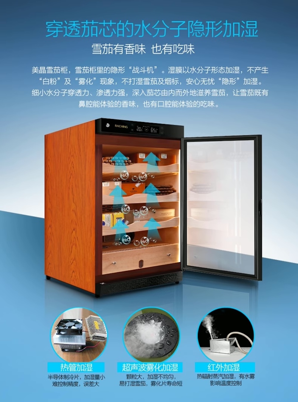 Raching 美晶 C150A 恆溫恆濕雪松木雪茄櫃 保濕櫃 · 恆溫箱|W Cigar Shop 雪茄配件 商品詳情 9