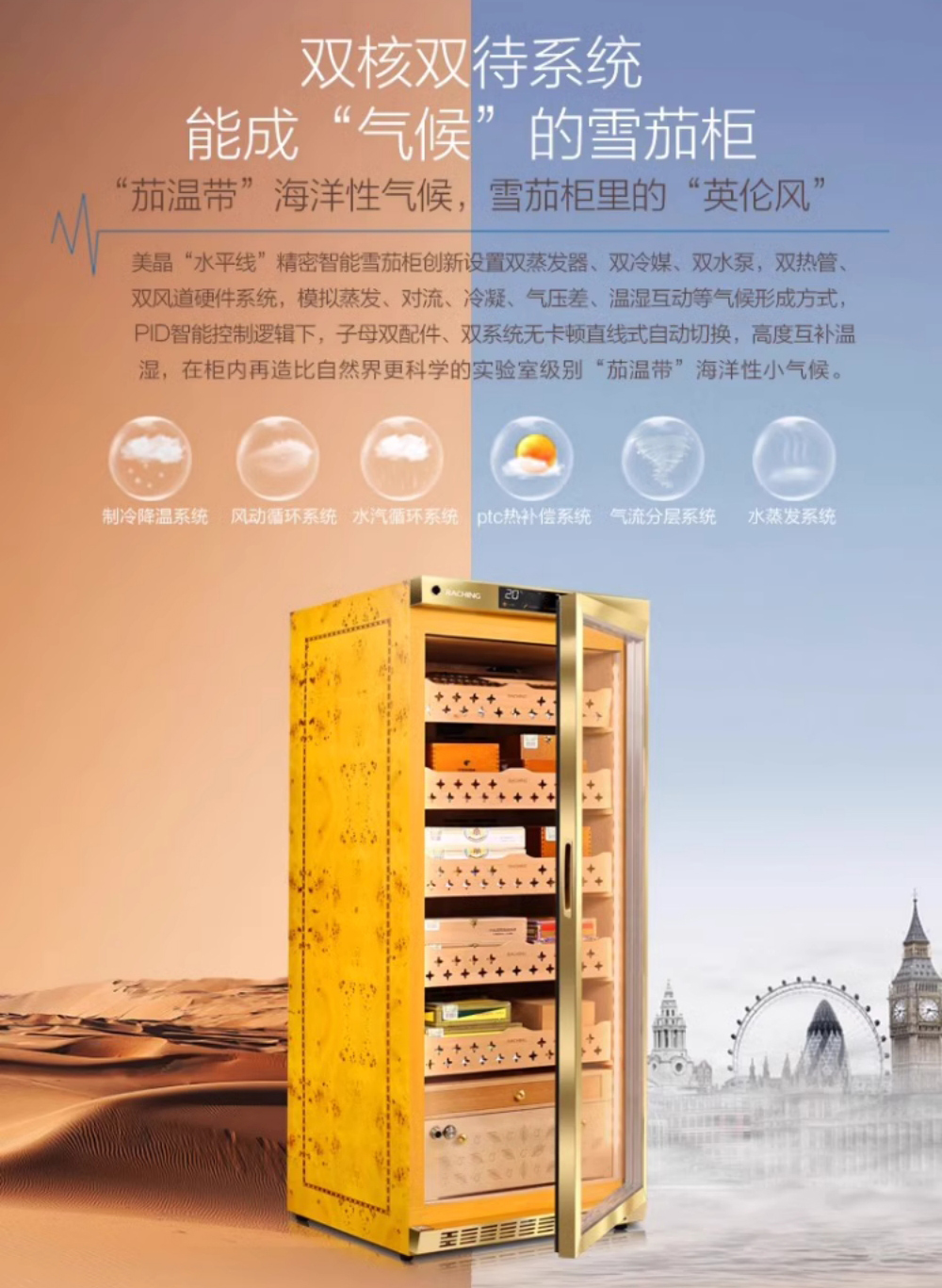 Raching 美晶 MON1800A 智慧雪茄保濕櫃 保濕櫃 · 恆溫箱|W Cigar Shop 雪茄配件 商品詳情 12