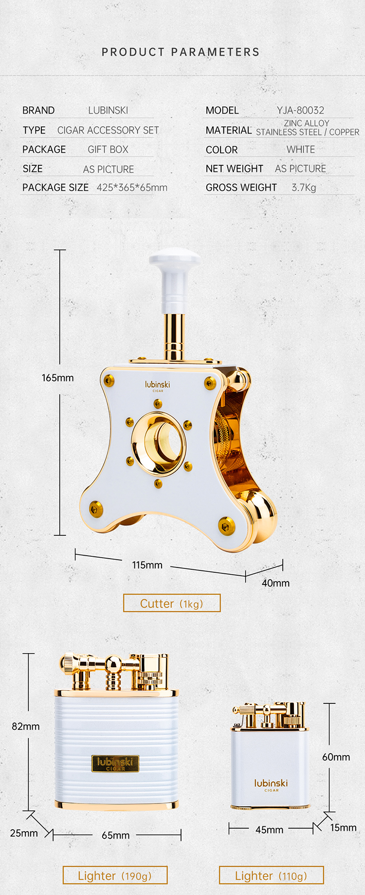 Lubinski 魯賓斯基 雪茄工具十件組禮盒裝 雪茄剪｜W Cigar Shop 雪茄配件 商品詳情 8
