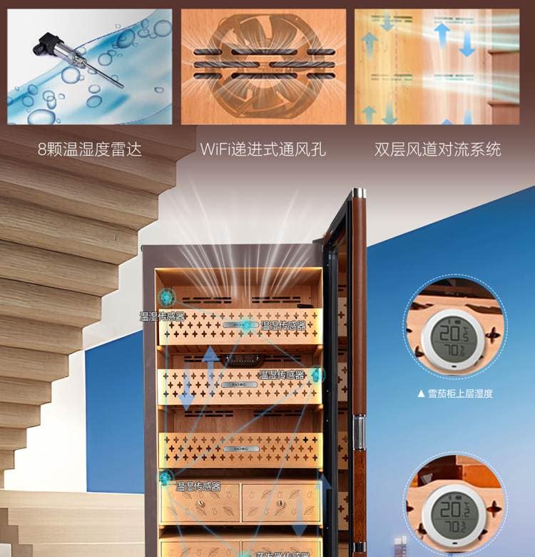 Raching 美晶 RR780 580L WIFI 恆溫恆濕雪茄櫃 保濕櫃 · 恆溫箱|W Cigar Shop 雪茄配件 商品詳情 17
