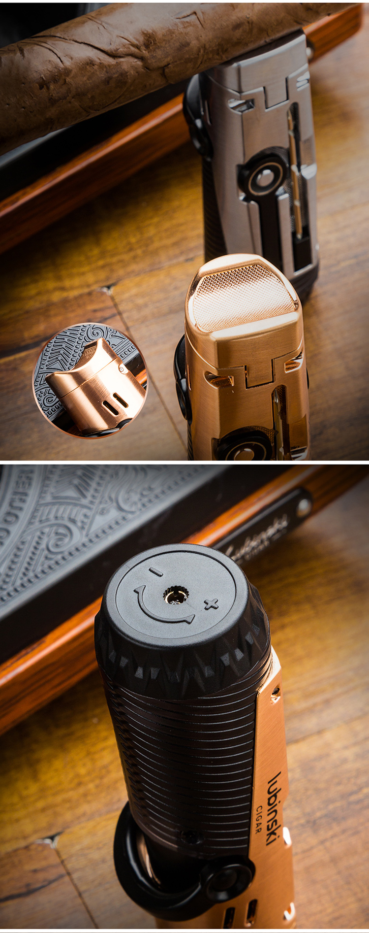 Lubinski 魯賓斯基 四直衝戰術托架噴射打火機 打火機 · 點火｜W Cigar Shop 雪茄配件 商品詳情 3