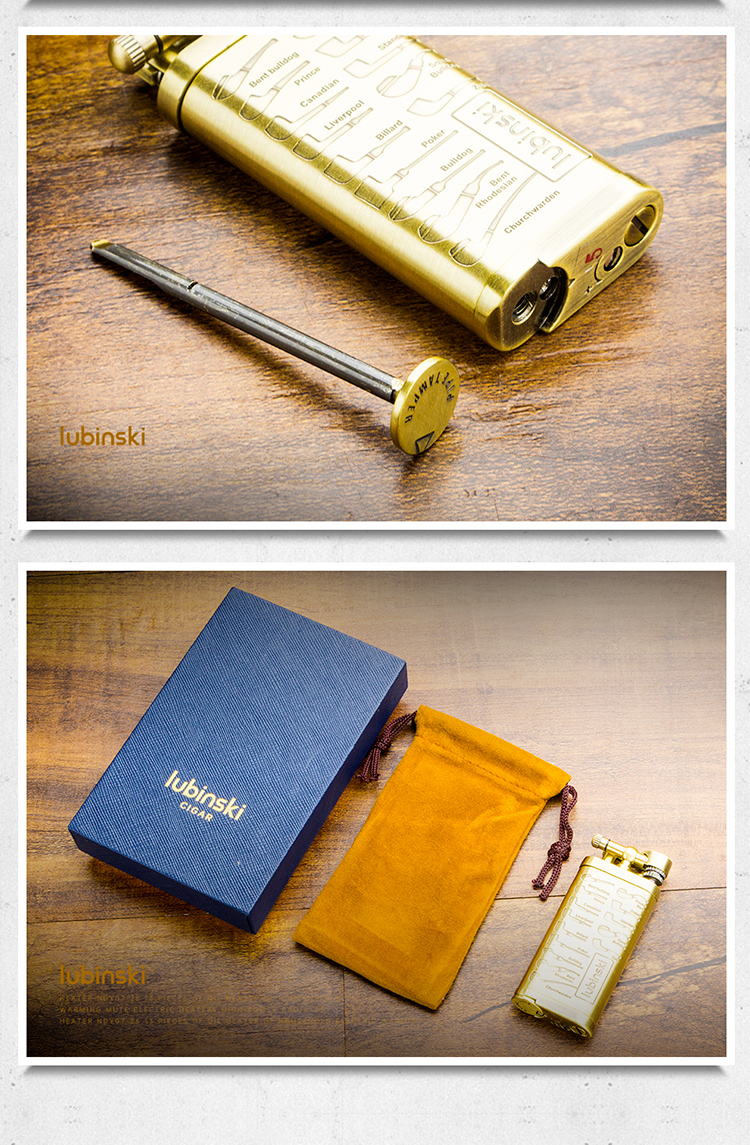 Lubinski 魯賓斯基 黃銅雕花復古菸斗打火機 保養 · 濕度|W Cigar Shop 雪茄配件 商品詳情 5