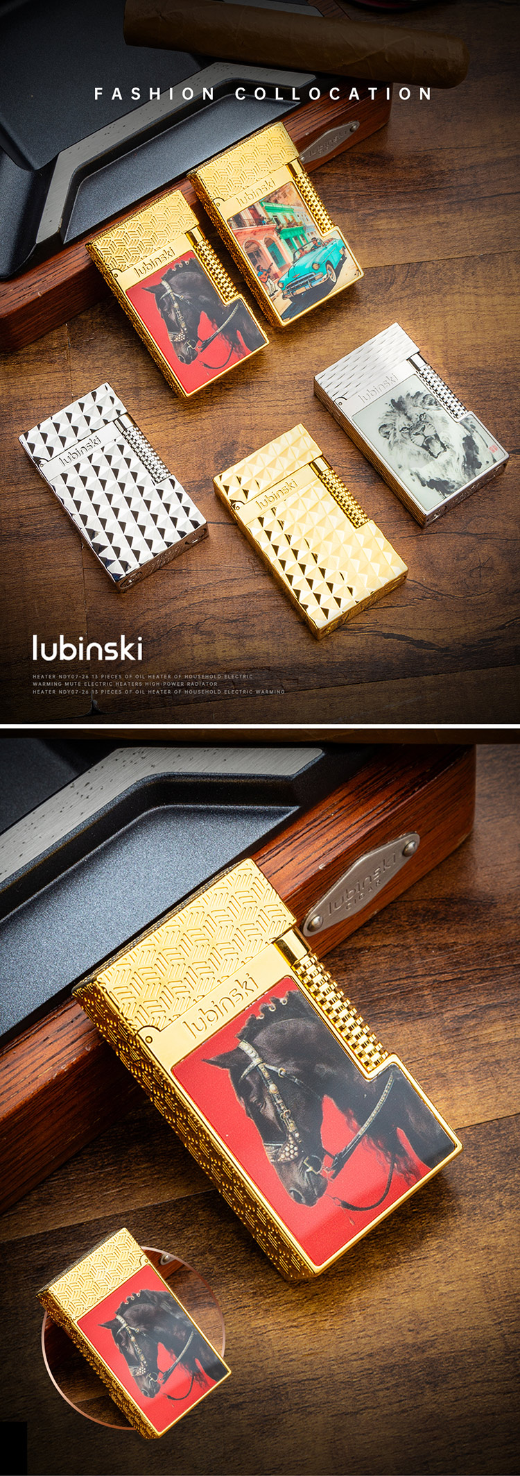 Lubinski 魯賓斯基 復古雕花砂輪雪茄打火機（YJA-10073） 打火機 · 點火｜W Cigar Shop 雪茄配件 商品詳情 1
