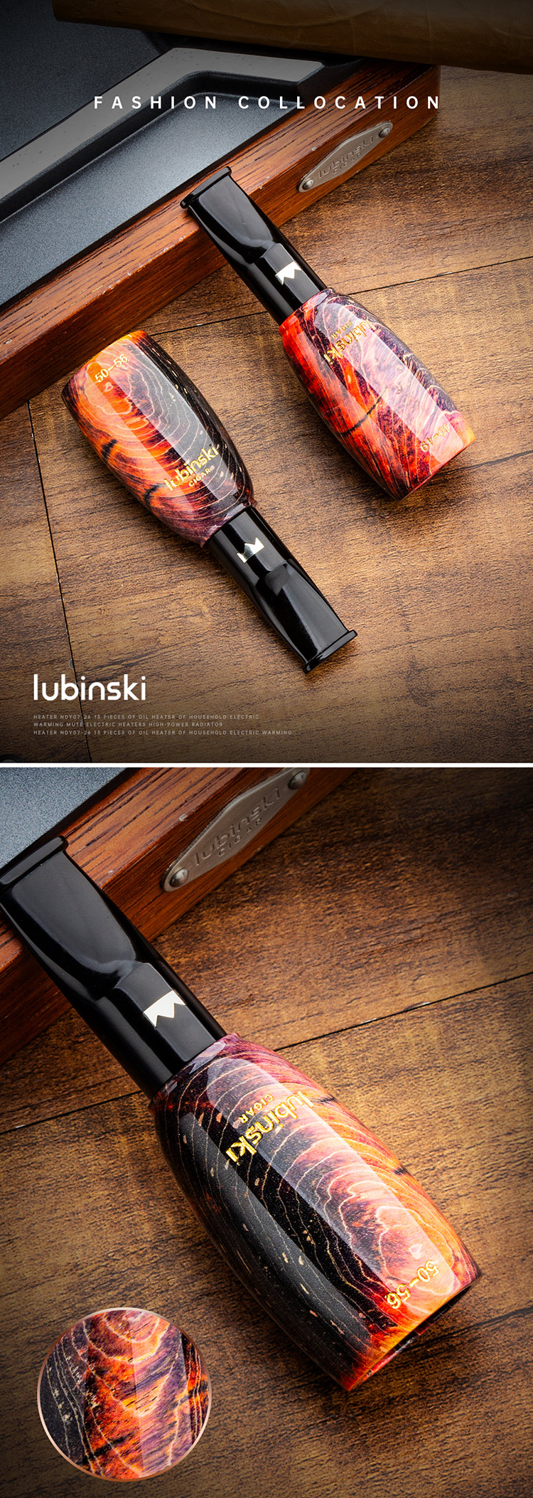 Lubinski 魯賓斯基 火焰紋玻璃醒茄瓶 保養 · 濕度|W Cigar Shop 雪茄配件 商品詳情 1