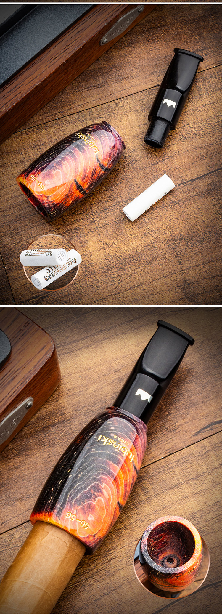 Lubinski 魯賓斯基 火焰紋玻璃醒茄瓶 保養 · 濕度|W Cigar Shop 雪茄配件 商品詳情 2