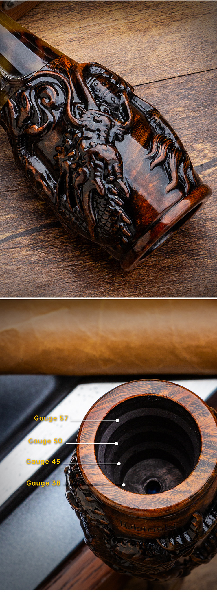 Lubinski 魯賓斯基 龍紋雕刻菸斗立座 保養 · 濕度|W Cigar Shop 雪茄配件 商品詳情 2