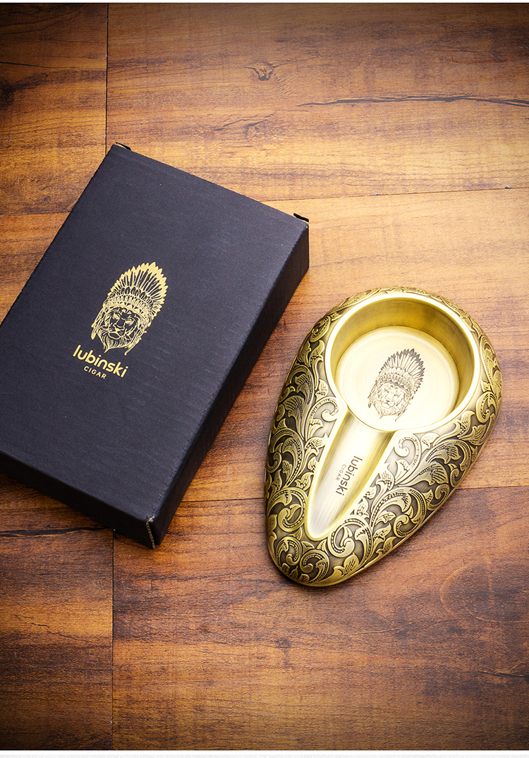 Lubinski 魯賓斯基 雕花水滴形金屬雪茄菸灰缸 菸灰缸|W Cigar Shop 雪茄配件 商品詳情 3